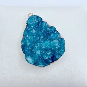 Teal Colored Druzy Pendant